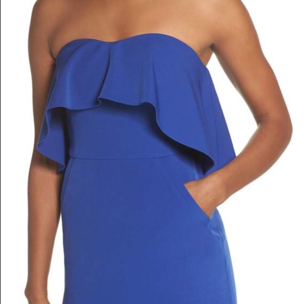 Chelsea 28 Ruffle Crepe Sheath Dress - Picture 6 of 7